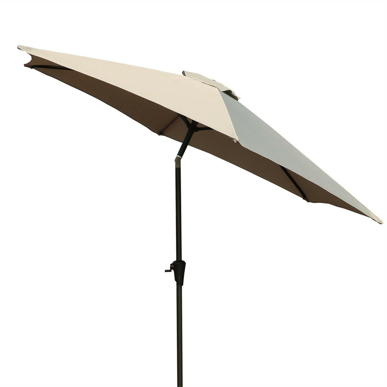 9' Pole Umbrella With Carry Bag, Gray.