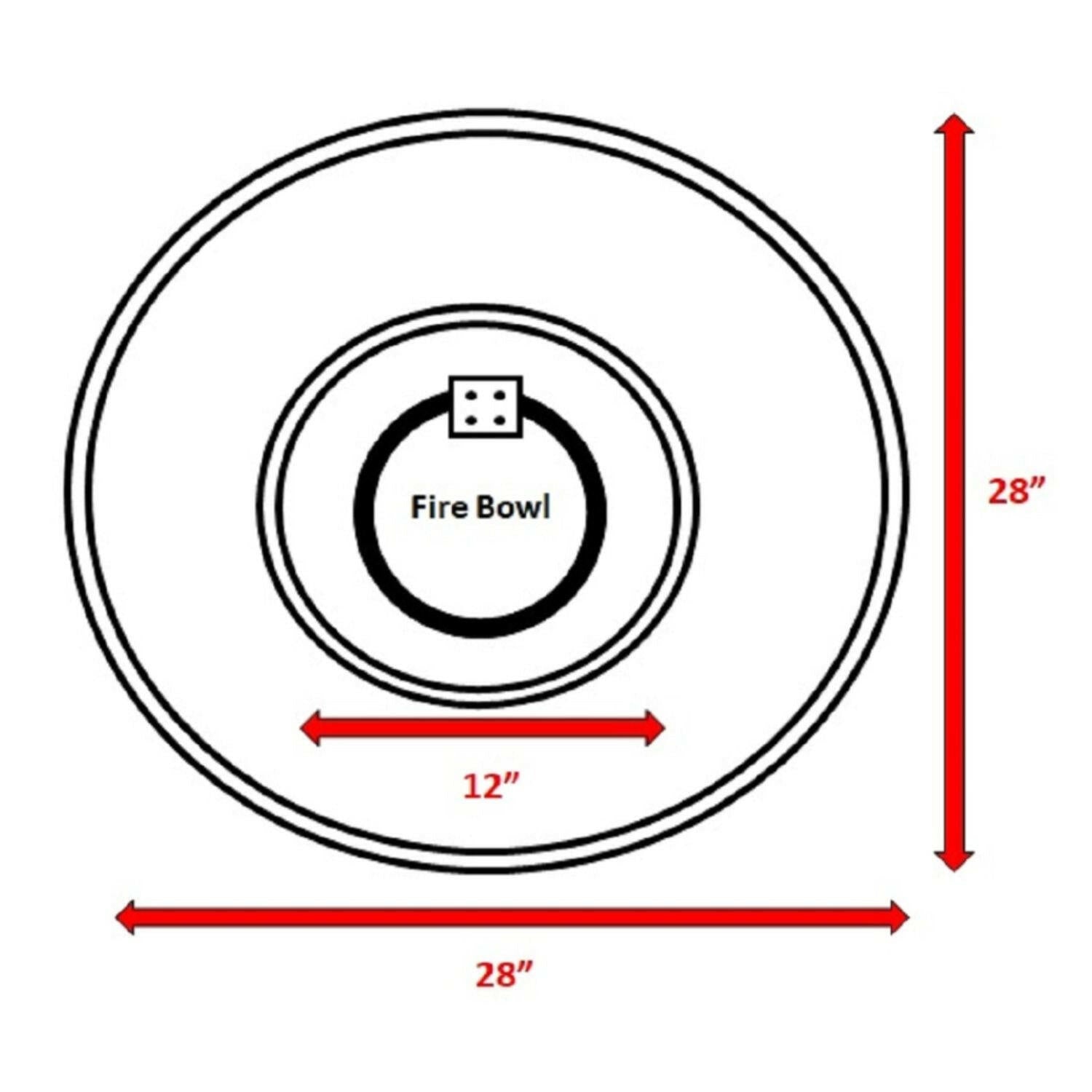 9'' H x 28'' W Fiber Reinforced Concrete Outdoor Fire pit.