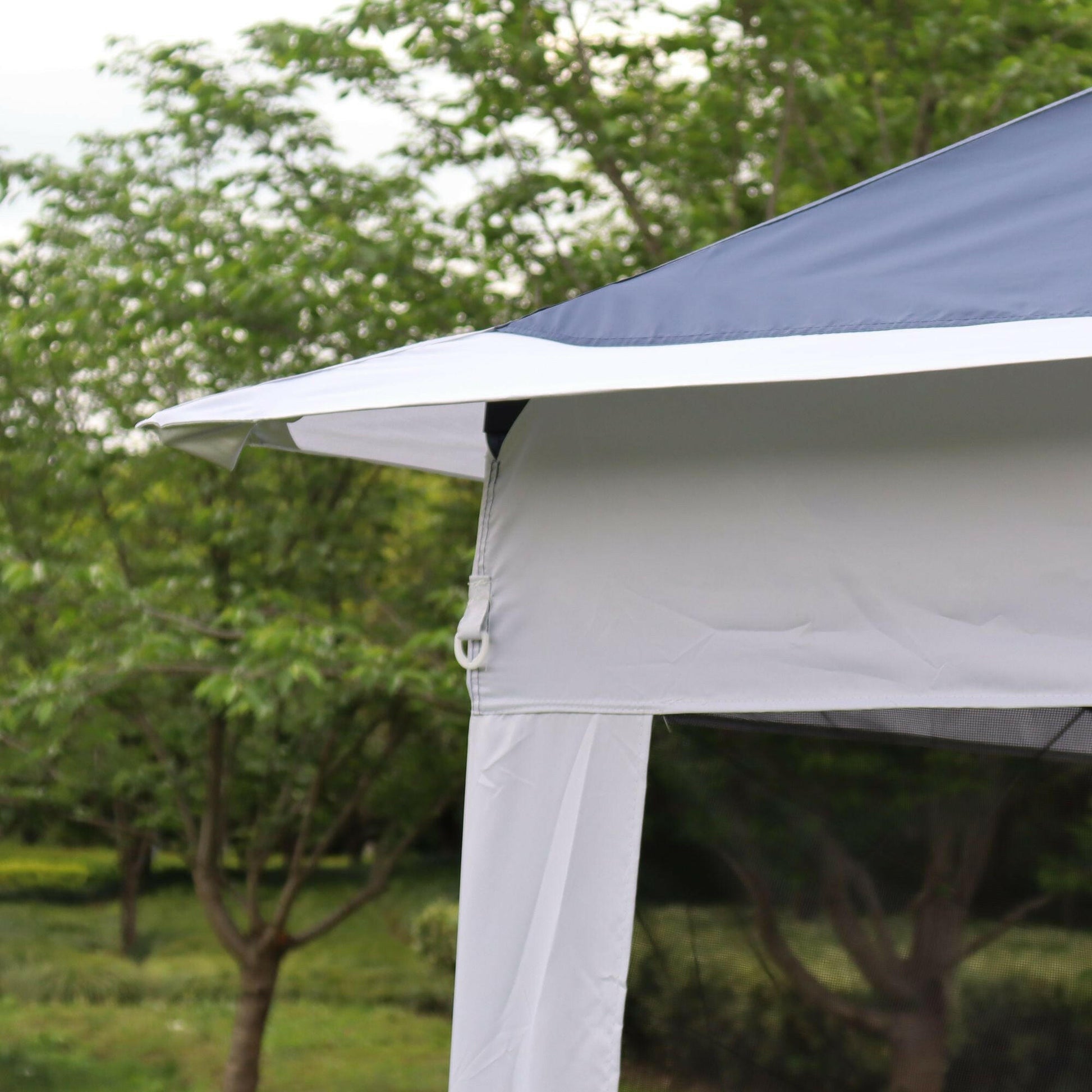 Outdoor 11x 11Ft Pop Up Gazebo Canopy With Removable Zipper Netting,2-Tier Soft Top Event Tent,Suitable For Patio Backyard Garden Camping Area.