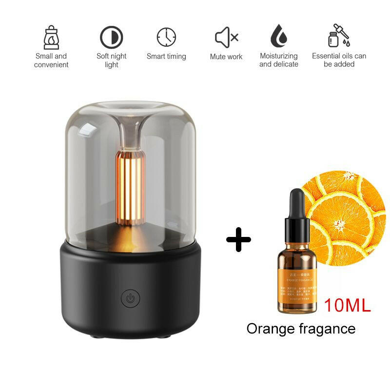 120ML Candlelight Aroma Diffuser Air Humidifier Romantic Light Portable Essential Oils Diffuser Mist Maker Fogger Purifier Home.