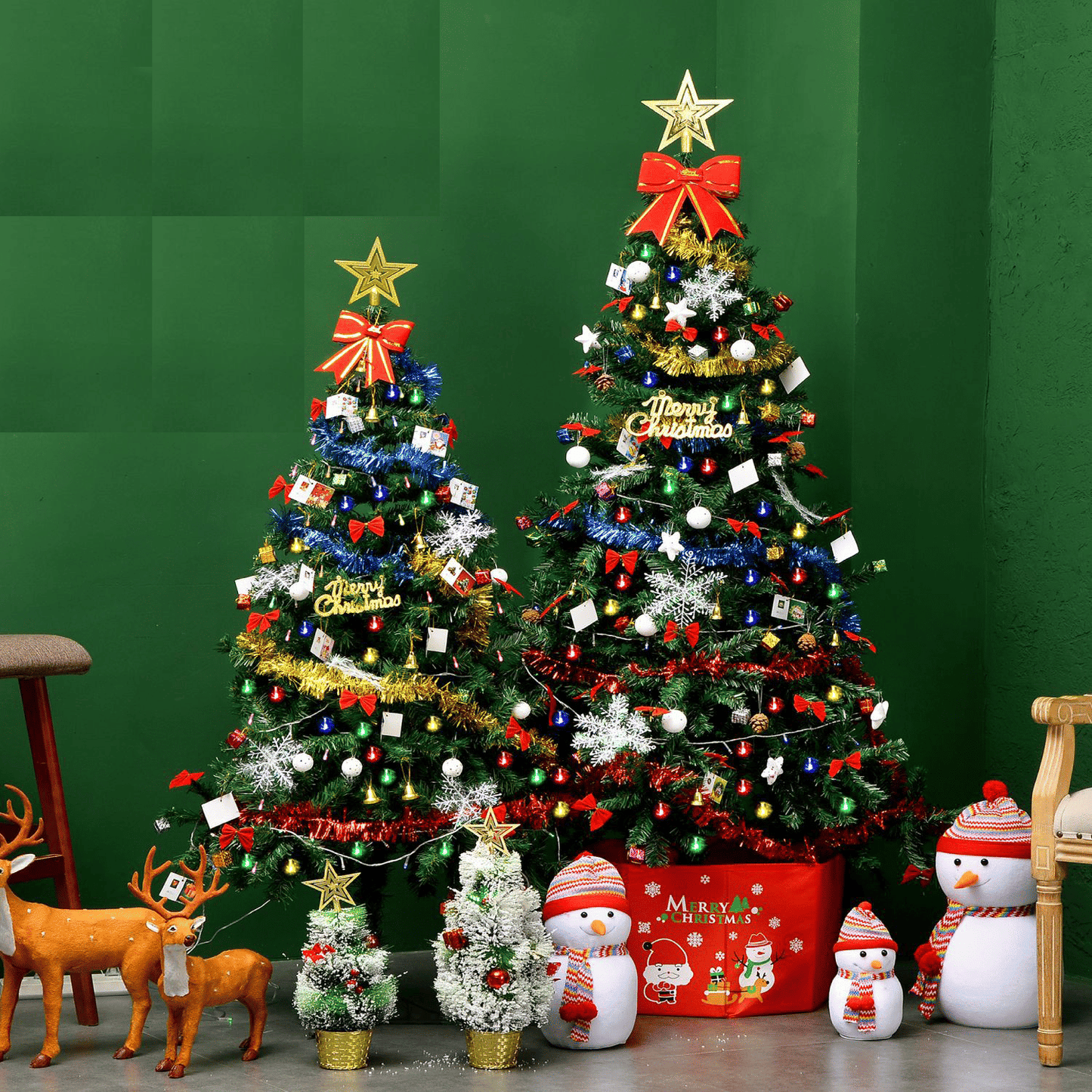 Advanced Christmas Tree 7FT/6FT Steel Wire Memory Tree Branches Holiday Parties Green Memory Wire Christmas Tree.