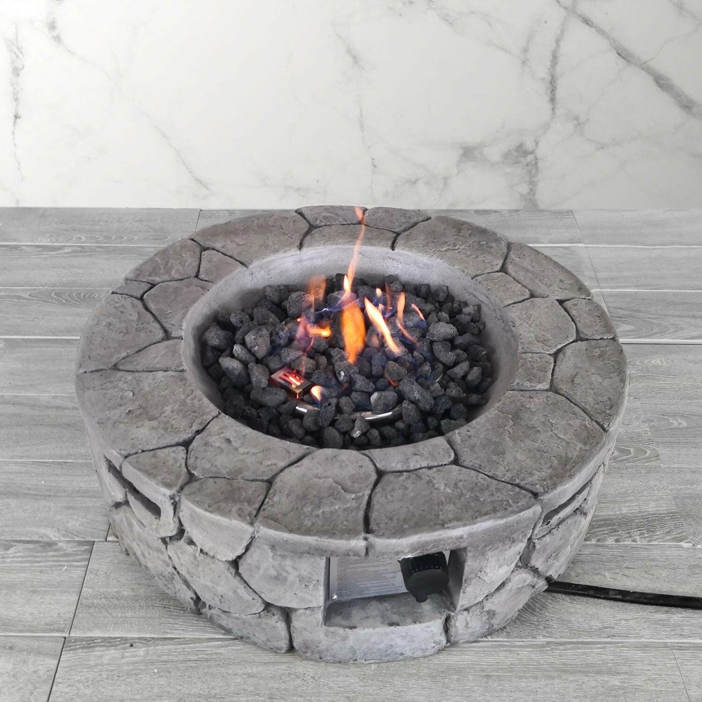 9'' H x 28'' W Fiber Reinforced Concrete Outdoor Fire pit.