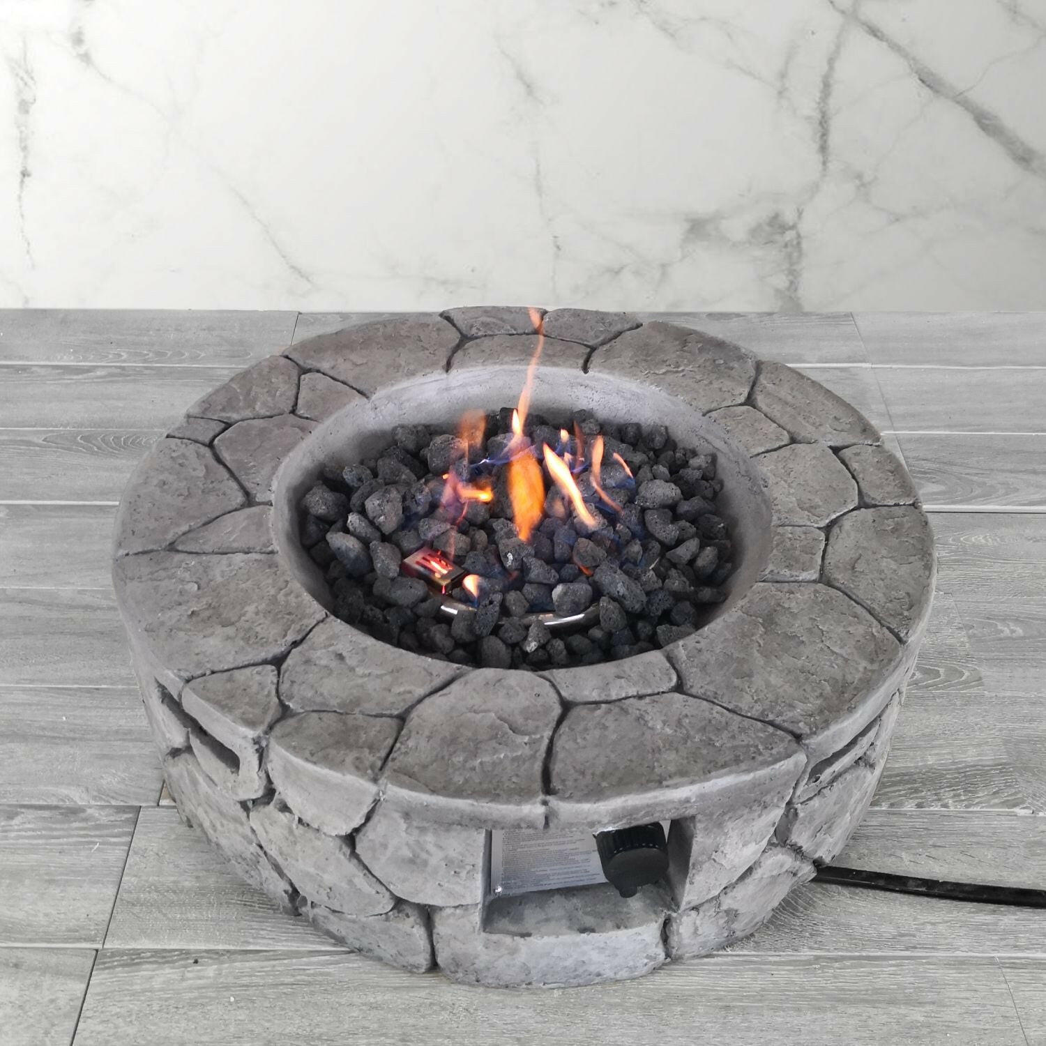 9'' H x 28'' W Fiber Reinforced Concrete Outdoor Fire pit.