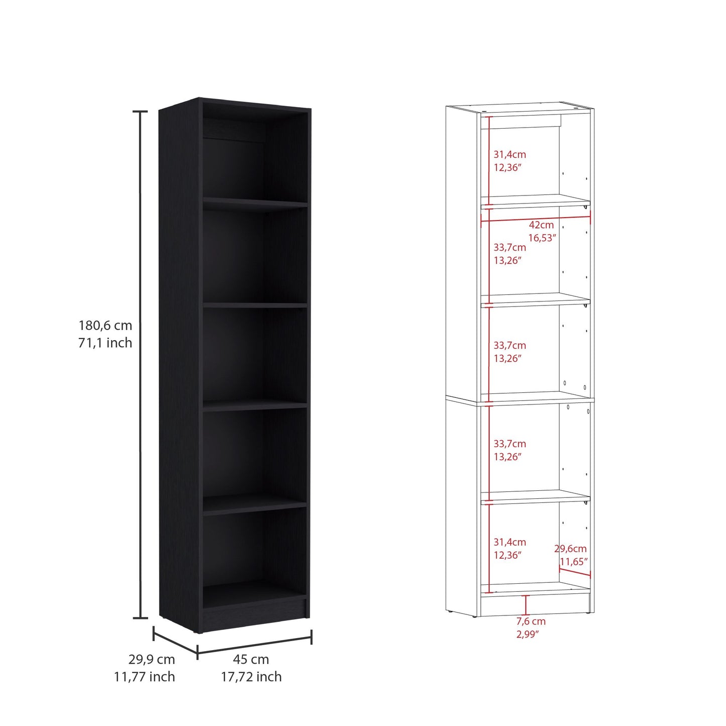 Durant 3 Piece Home Bookcase set, 67" Wide with 13 Shelves , Living Room Set Set Matt Gray - White