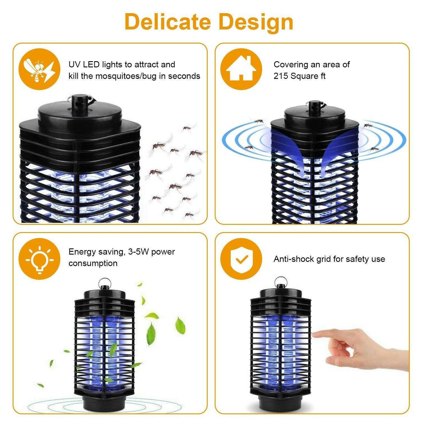 Electric Bug Zapper UV Light Flying Zapper Insect Killer Lamps Pest Mosquito Fly Trap Catcher.