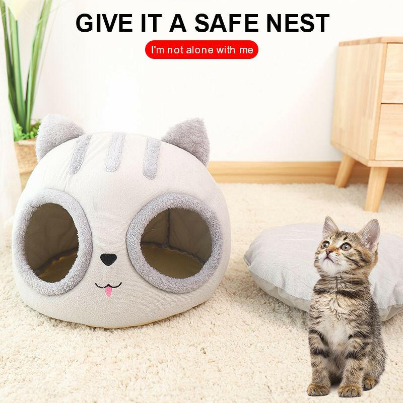 Soft Round Cat Deep Sleep Comfort In Winter Cat Bed Dog Iittle Mat Basket Small Cat Dog House Portable Pets Tent Cozy Cave Nest.