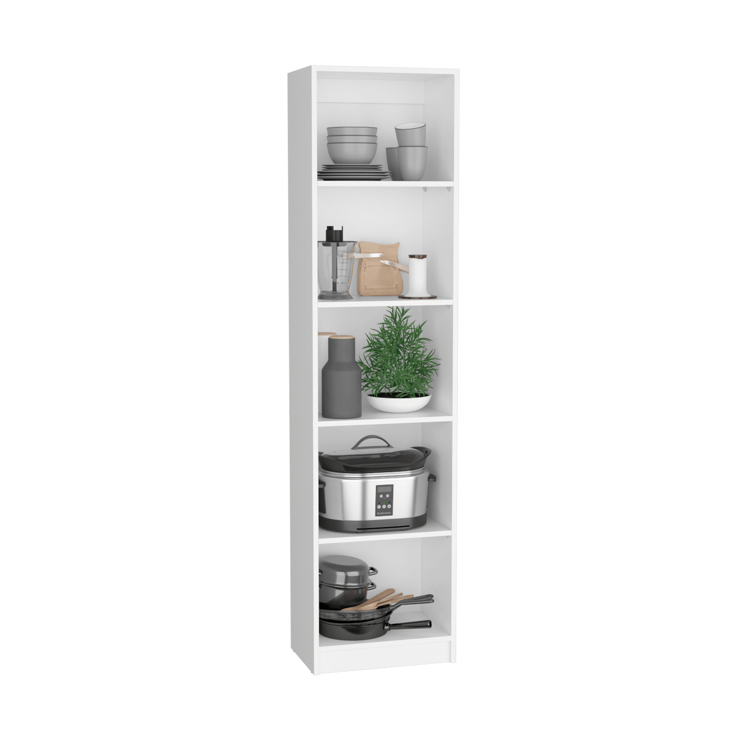 Dupree 4 Piece Home Bookcase set, 91" Wide with 17 Shelves And a Double-Door Cabinet , Living Room Set White