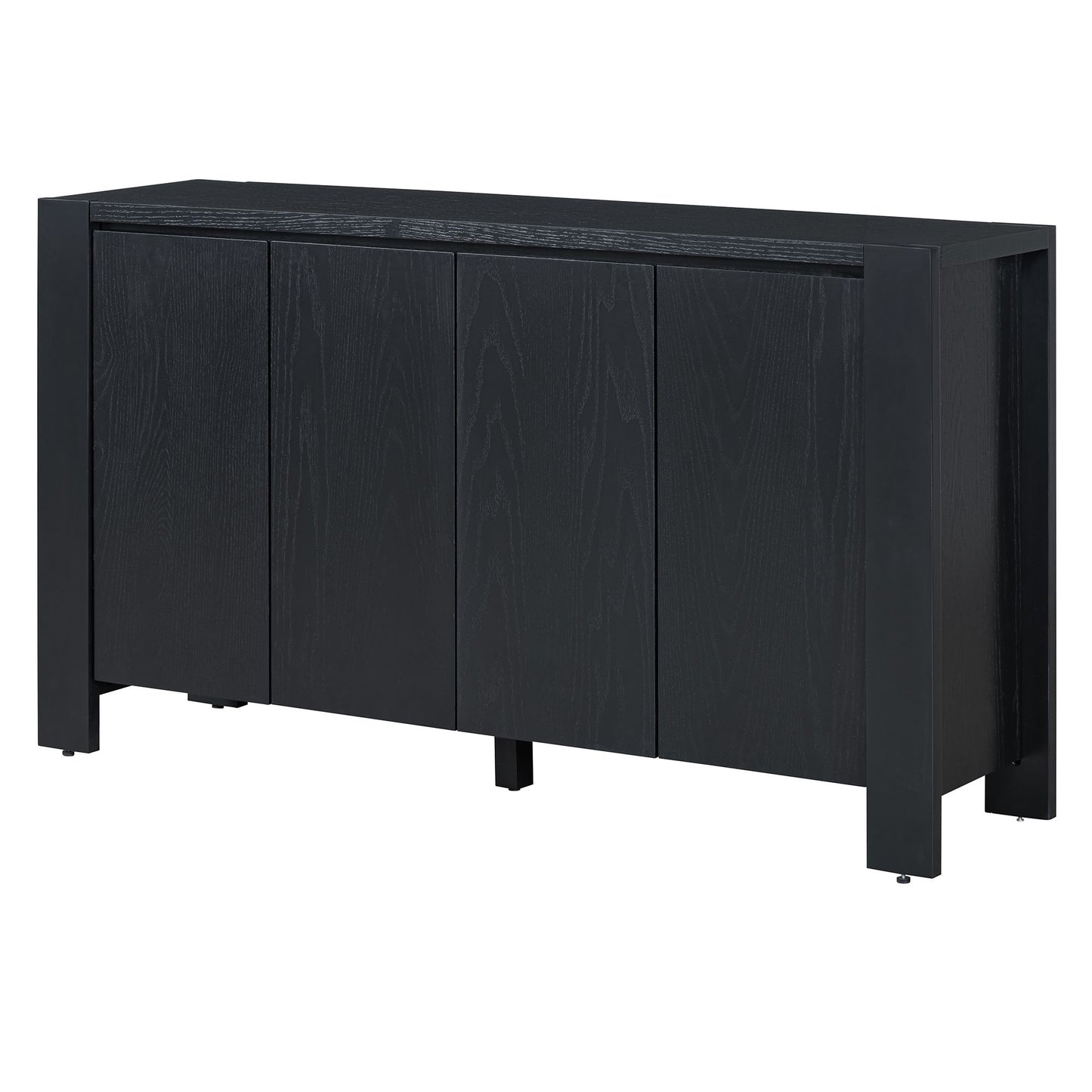 TREXM Retro 4-door Sideboard with Distressed Finish and Adjustable Shelves