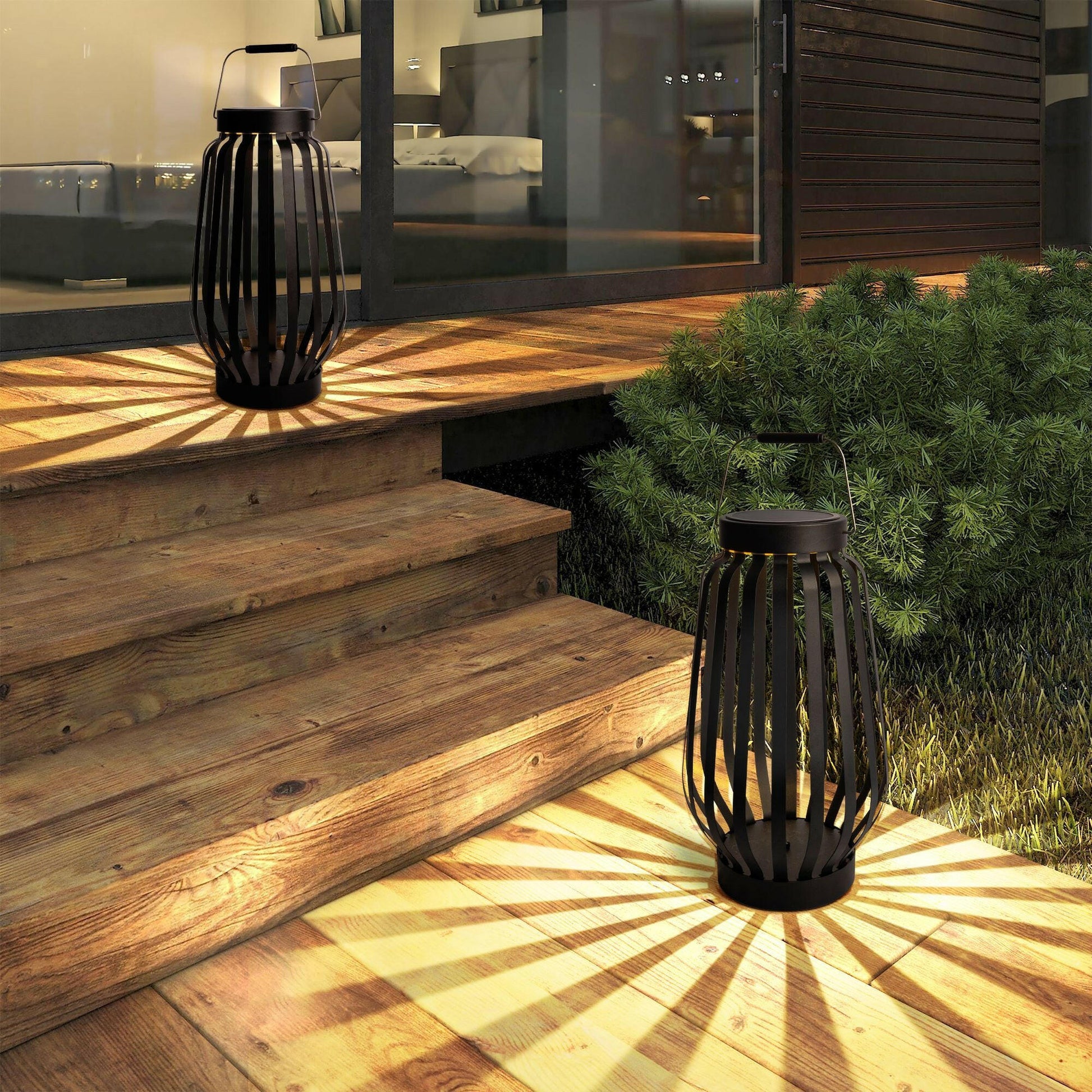 Solar Powered Outdoor Landscaping Path Lights Floor Lamp, Solar lanter for patio, garden, terrance, front door.