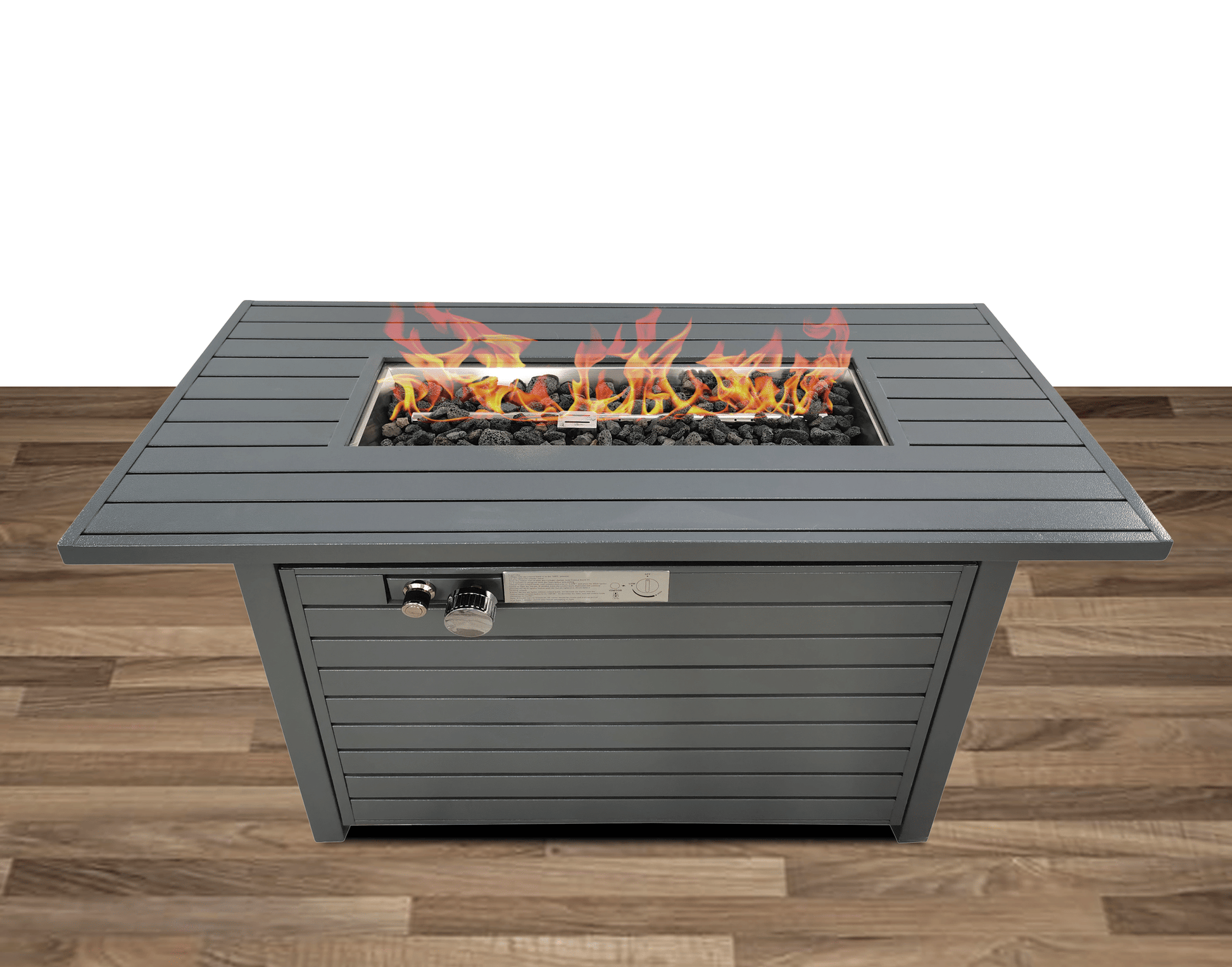 Steel Propane/Natural Gas Outdoor Fire Pit Table with Lid.