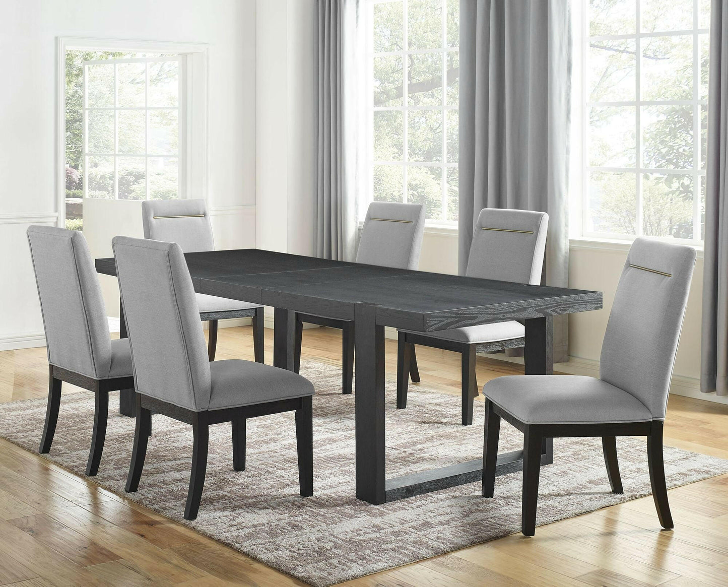 Yves - 9 Piece Dining Set - Gray.