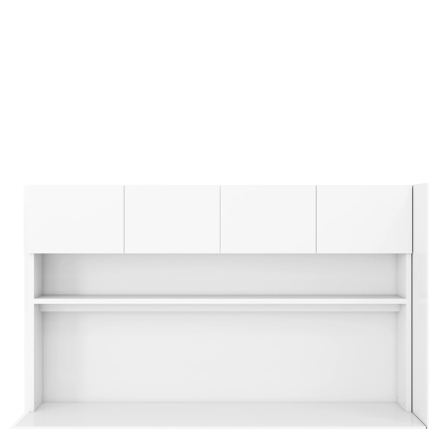 2 Door Wooden Storage Desk Wardrobe with Shelves and Drawers, White