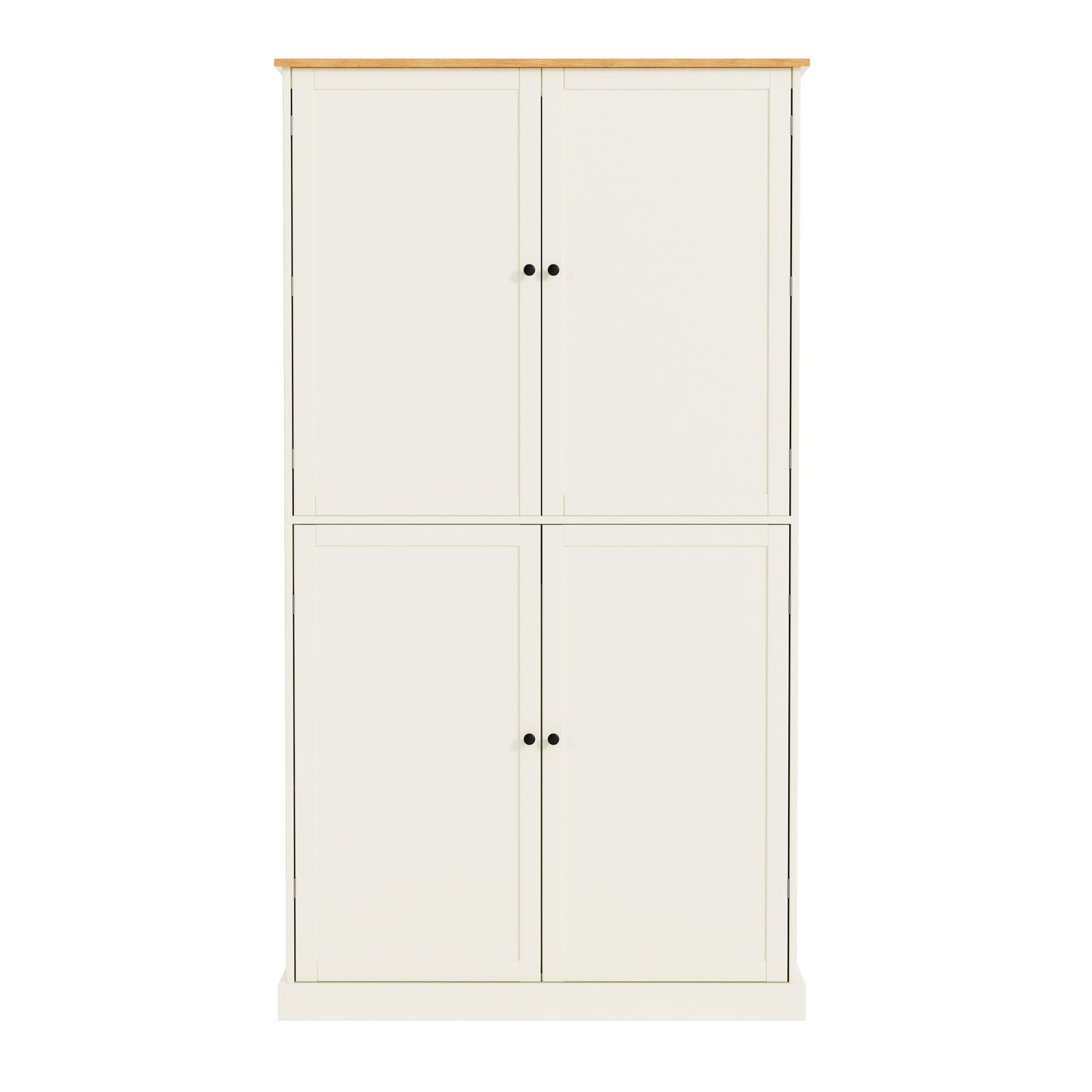 TOPMAX 40.2x20x71.3inch High Freestanding Kitchen Pantry Large Cupboard Storage Cabinet with 2 Drawers, 2 Adjustable Shelves, 8 Door Shelves for Kitchen, Dining Room,Cream