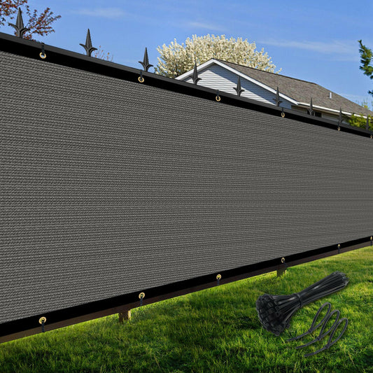 Artpuch Privacy Fence Screen Dark Grey Customized Outdoor Mesh Panels for Backyard, Balcony,Patio,Construction Site with Zip Ties.