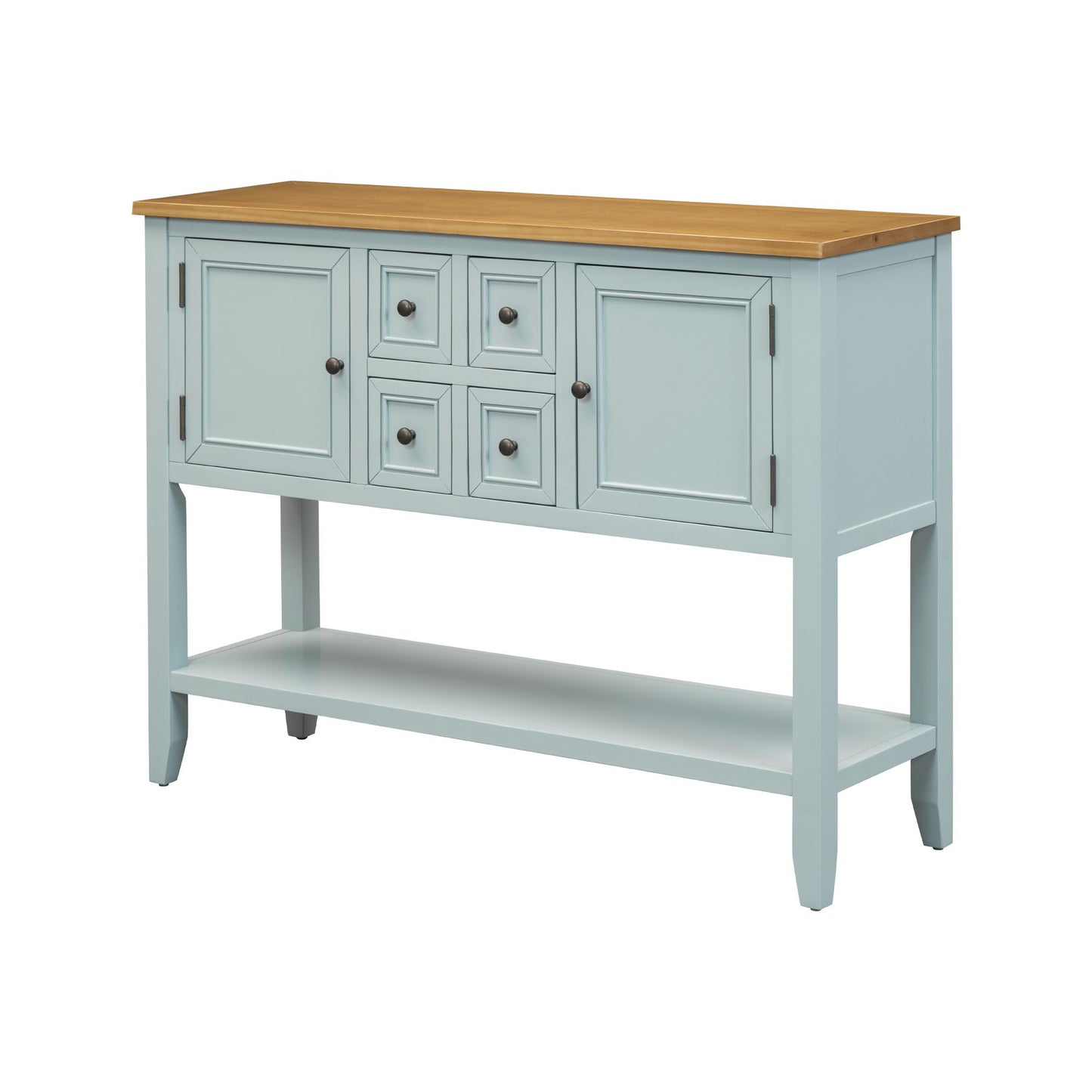 TREXM Cambridge Series Ample Storage Vintage Console Table with Four Small Drawers and Bottom Shelf for Living Rooms, Entrances and Kitchens (Lime White, OLD SKU: WF190263AAK)