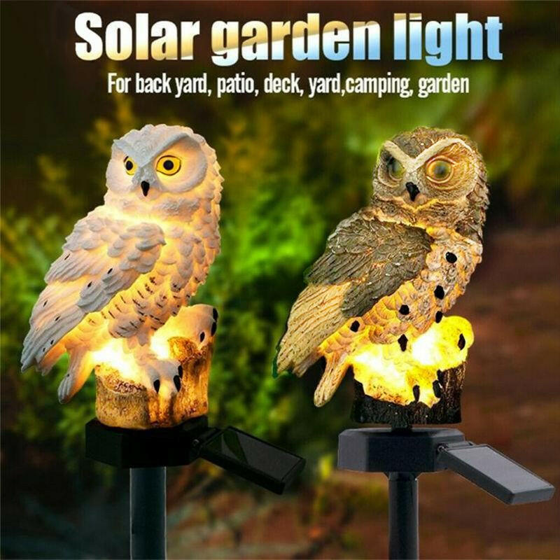 Solar Owl Garden Light Owl Solar Lamp Parrot Lawn Light Solar Lights Outdoor Solar Light Animal Pixie Lawn Lamp Waterproof Decor.