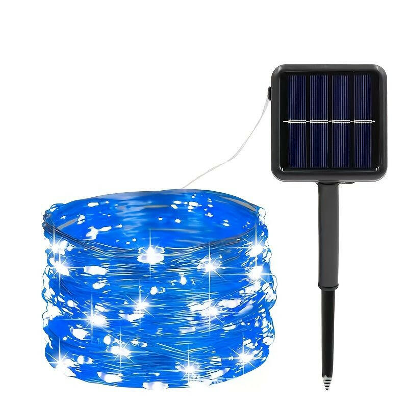 Solar Christmas String Lights; 33ft 100 LED Solar 8 Modes Outdoor Waterproof String Lights For Christmas Tree Garden Decoration (multi-color).