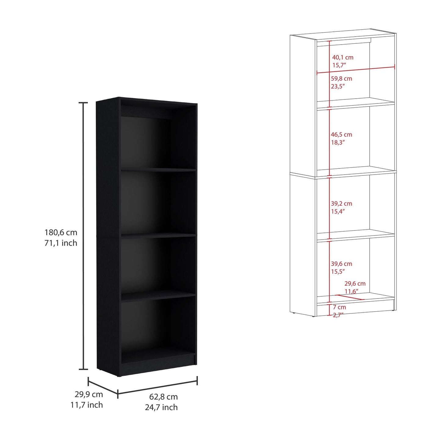 Durant 3 Piece Home Bookcase set, 67" Wide with 13 Shelves , Living Room Set Set Matt Gray - White