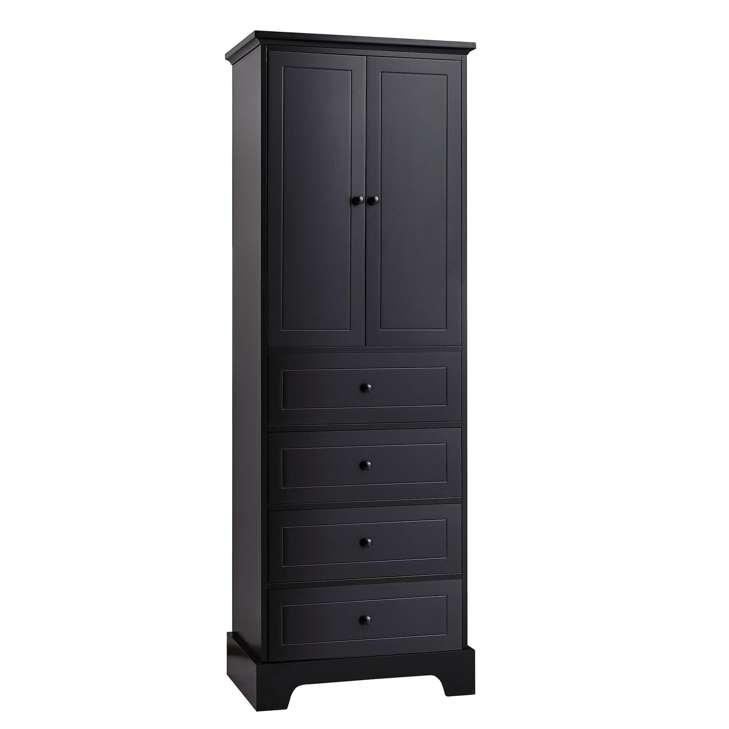 Storage Cabinet with 2 Doors and 4 Drawers for Bathroom, Office, Adjustable Shelf, MDF Board with Painted Finish