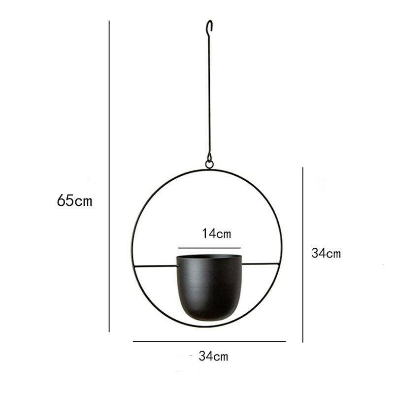 Nordic Metal Hanging Chain Flower Pot Iron Hanging Flower Basket Vase Plant Hanging Planter For Home Garden Balcony Decoration.