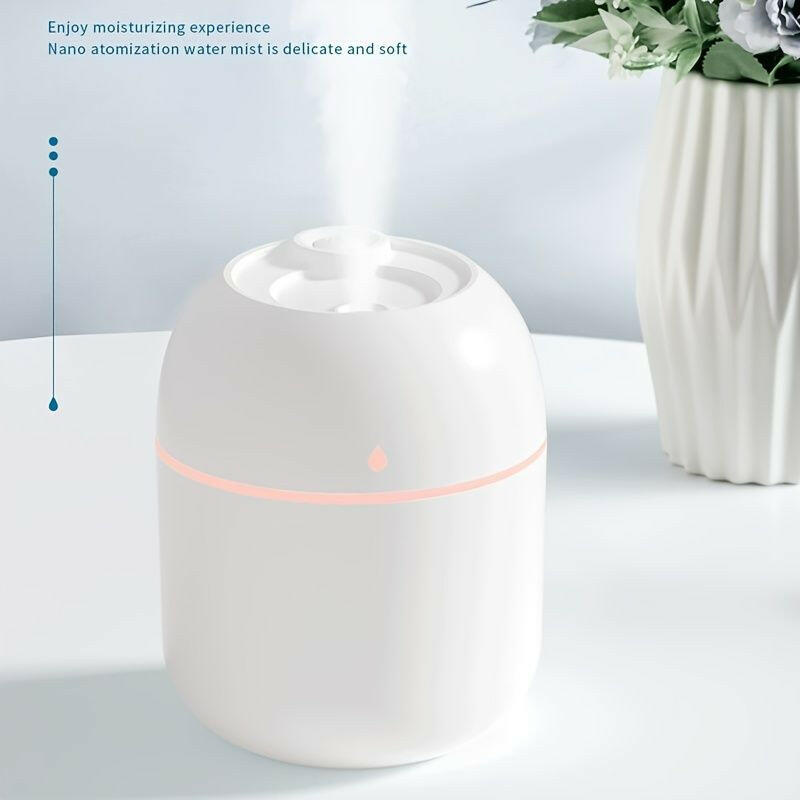 1 Pcs Portable Mini Humidifier; 220ml Small Cool Mist Humidifier; USB Personal Desktop Humidifier For Baby Bedroom Travel Office Home.