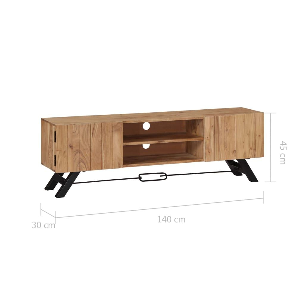 TV Stand 55.1"x11.8"x17.7" Solid Wood Acacia