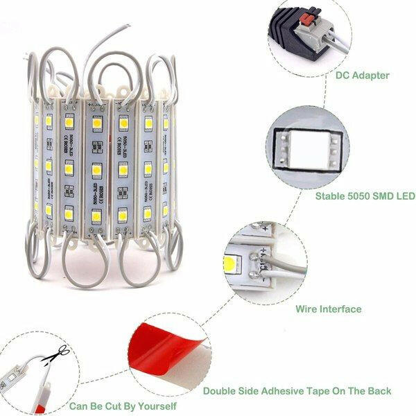 Super Bright IP65 Super Bright IP65 Waterproof 5050 SMD Module Light Sign Strip Lamp DC 12V.