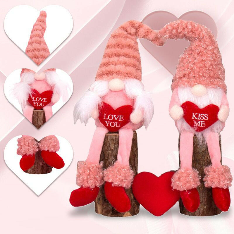 Valentines Day Gift Gnome Faceless Gnome Doll Plush Elf Doll Decor Stuffed Ornament Wedding Table Decor Kids Toy Home Room Decor.