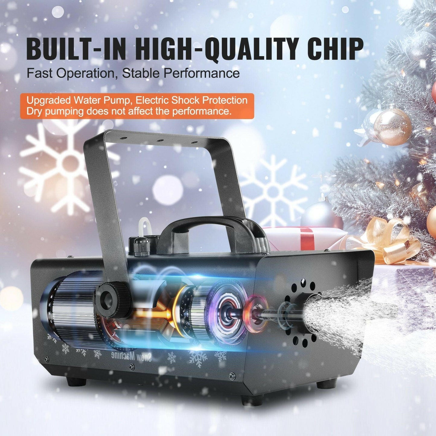 VEVOR Snow Machine 650W Handheld Hanging Snow Making Machine for Holidays.