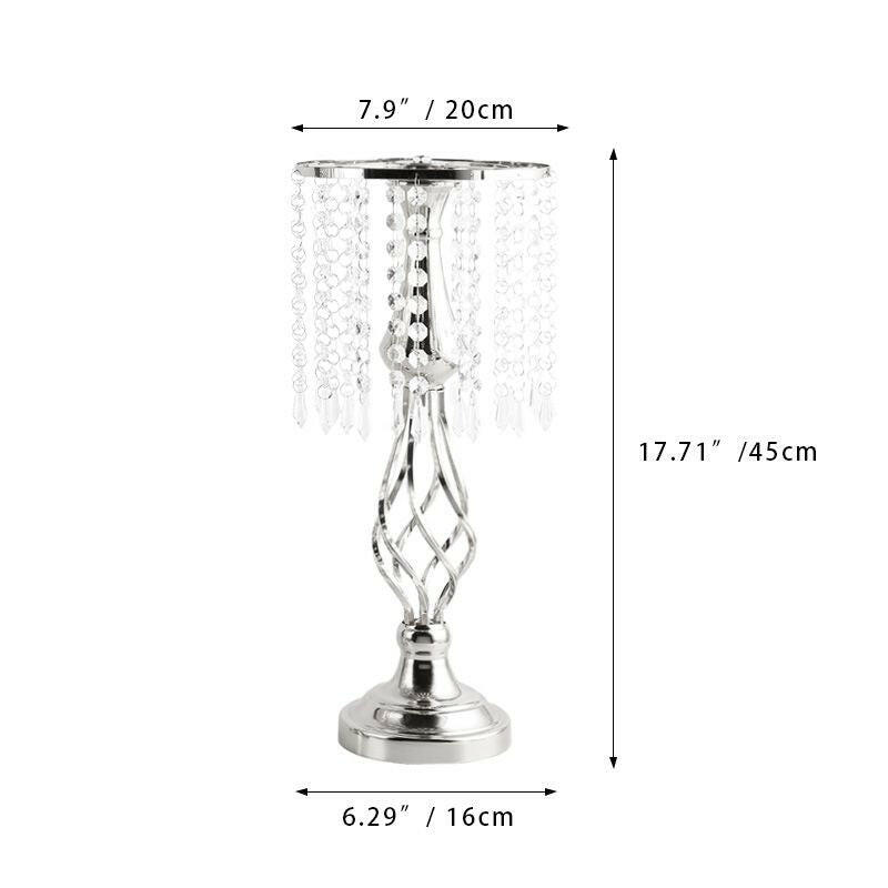 Ins Luxury Metal Candle Holders with Crystal Flowers Vase Candlestick Table Centerpieces Wedding Table Candle Stand Wedding Prop