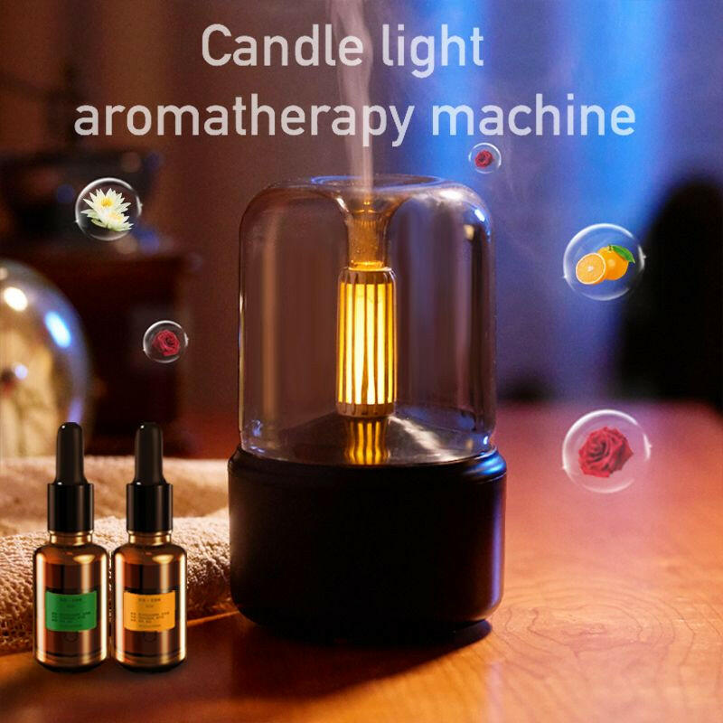 120ML Candlelight Aroma Diffuser Air Humidifier Romantic Light Portable Essential Oils Diffuser Mist Maker Fogger Purifier Home.