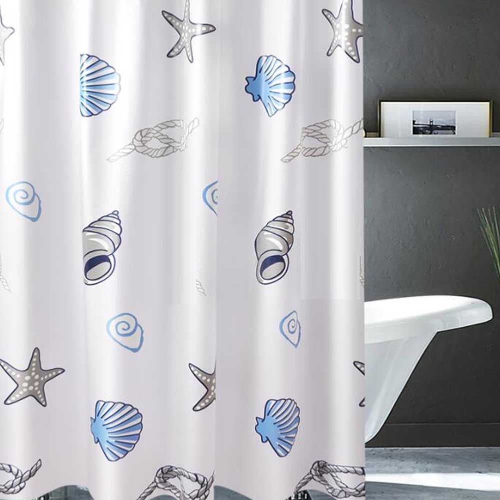 Ocean PEVA Bathroom Waterproof Shower Curtain Bathroom Hanging Curtain Door Curtain, 71x71inch