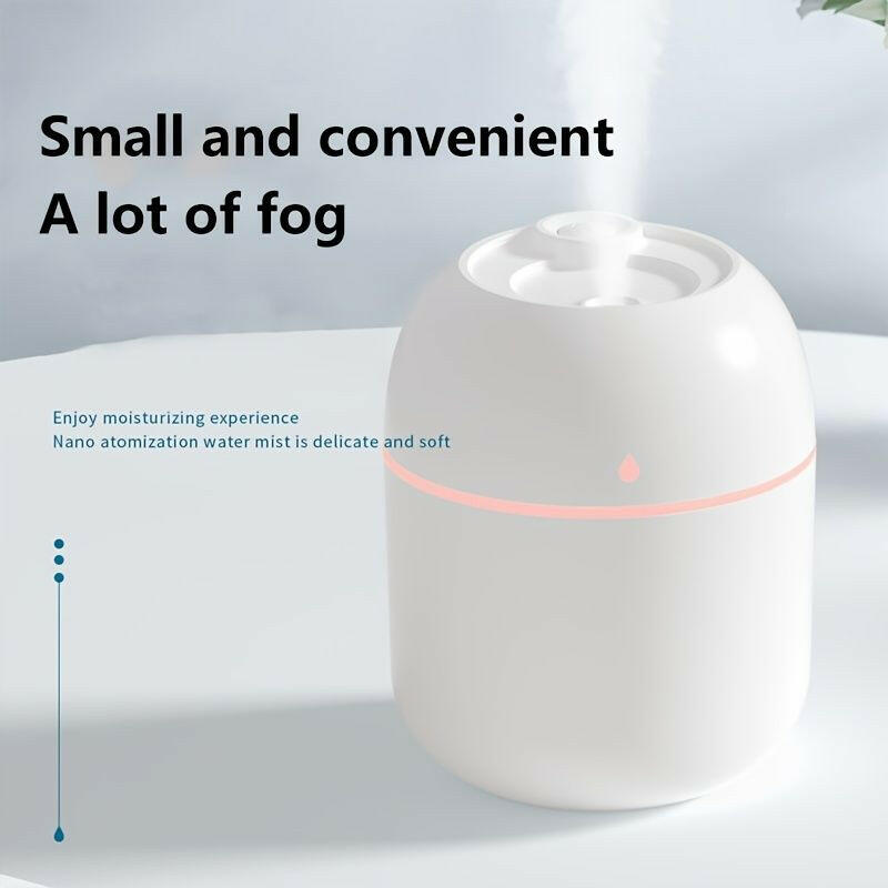 1 Pcs Portable Mini Humidifier; 220ml Small Cool Mist Humidifier; USB Personal Desktop Humidifier For Baby Bedroom Travel Office Home.