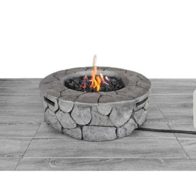 9'' H x 28'' W Fiber Reinforced Concrete Outdoor Fire pit.