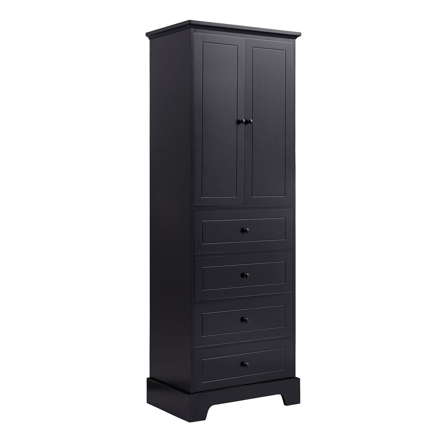 Storage Cabinet with 2 Doors and 4 Drawers for Bathroom, Office, Adjustable Shelf, MDF Board with Painted Finish