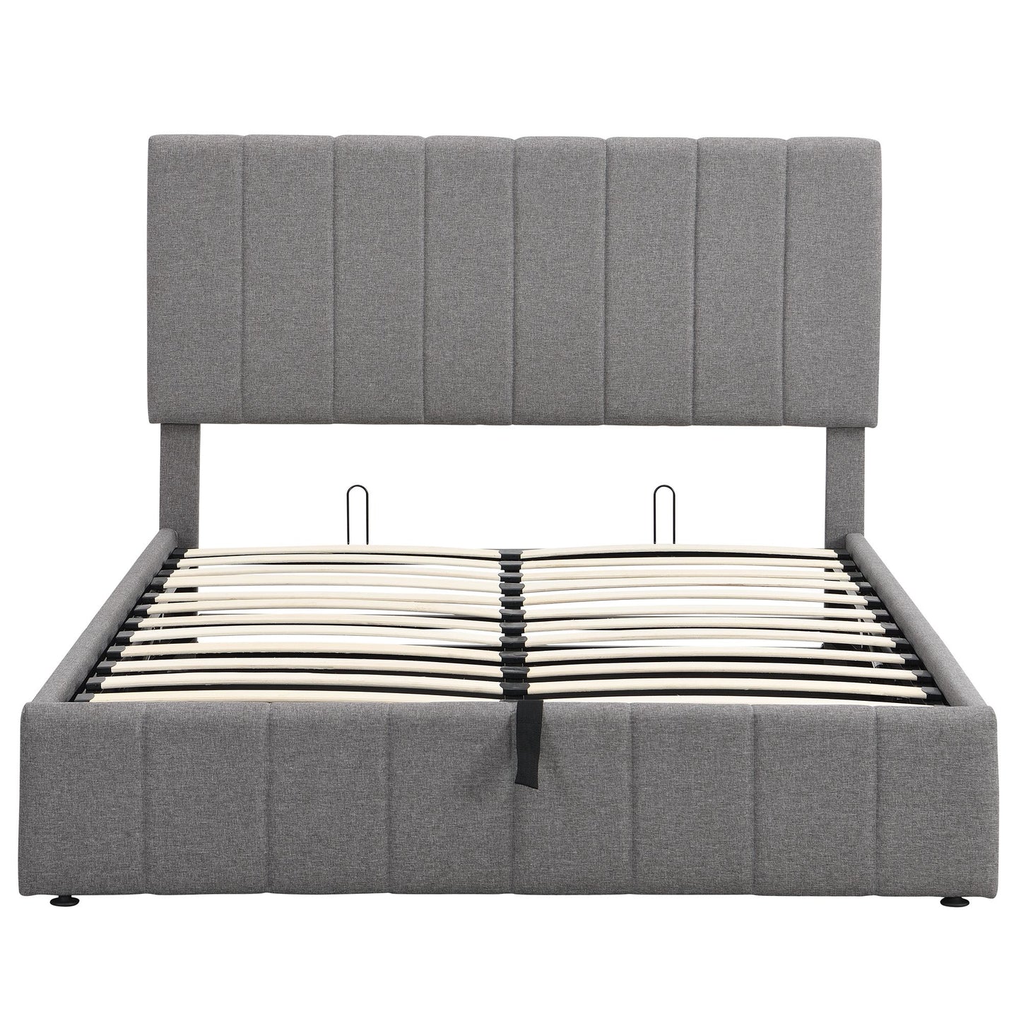 Full size Upholstered Platform bed with a Hydraulic Storage System