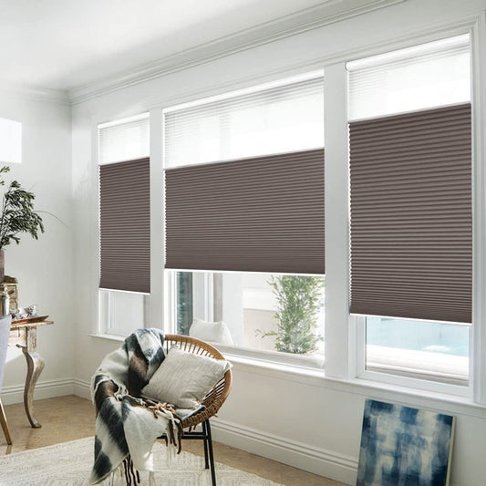 WELLSOURCE Manual Cordless Day and Night Cellular Shades Non Blackout Light Filtering Honeycomb Fabric for Home, Office, Hotel, Club, Restaurant Custom Made Size