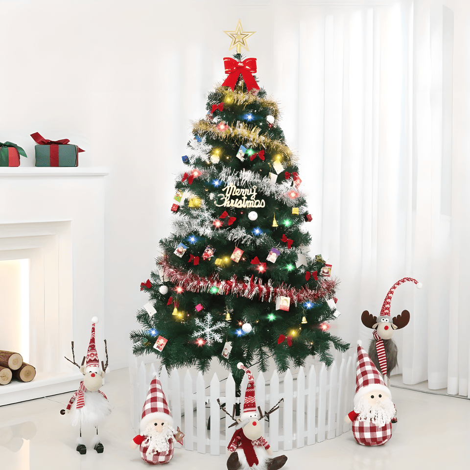 Advanced Christmas Tree 7FT/6FT Steel Wire Memory Tree Branches Holiday Parties Green Memory Wire Christmas Tree.