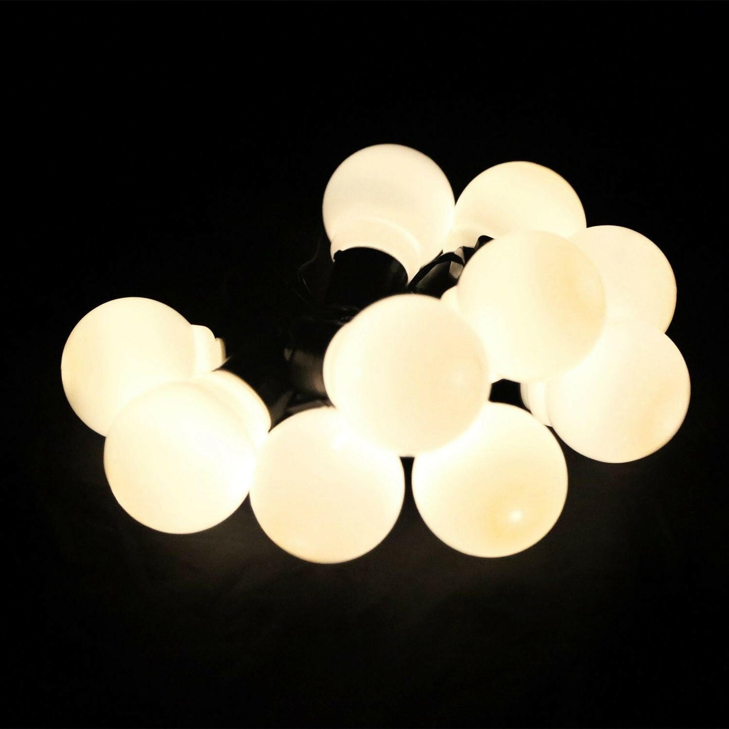 Plug-in Globe String Light Warm White Fairy Light Bulbs Outdoor Water Resistant.