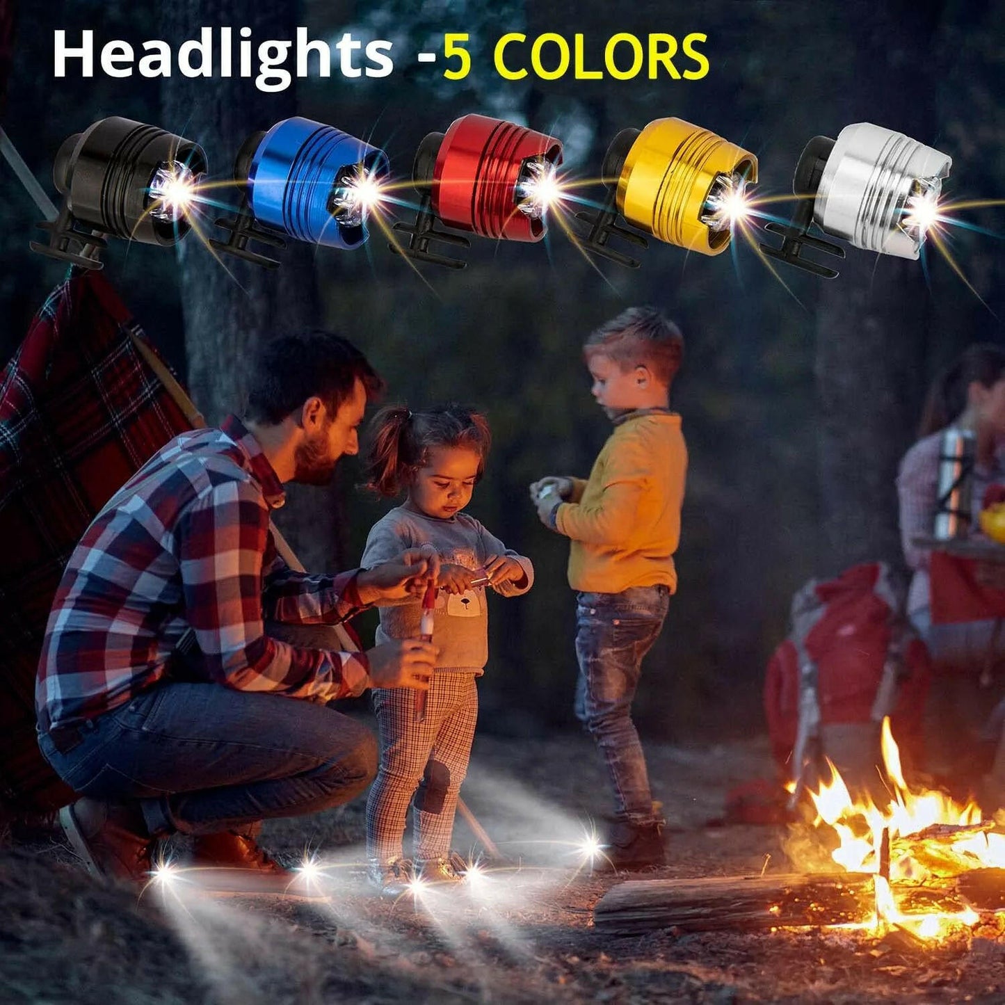 Headlights for Shoes;  2Pcs LED Light for Clogs IPX5 Waterproof Shoes Lights Charms for Dog Walking;  Handy Camping;  lasting 72 hours glow;  Suitable for Adults Kids.