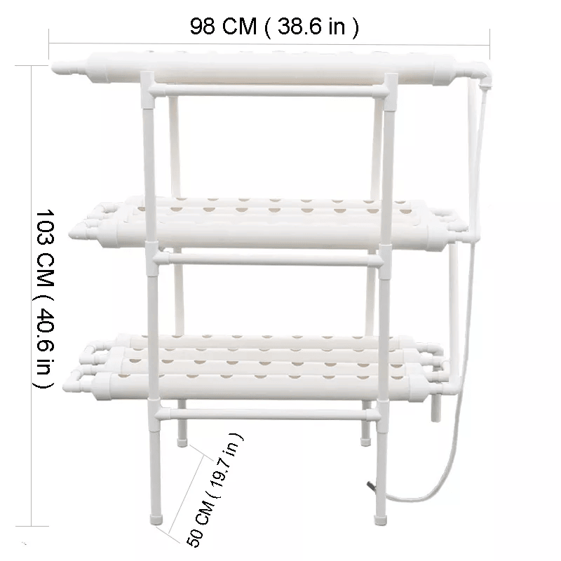 NFT Hydroponics System with 108 Holes Kits; Vertical Hydroponic Growing Systems PVC Tube Plant Vegetable.