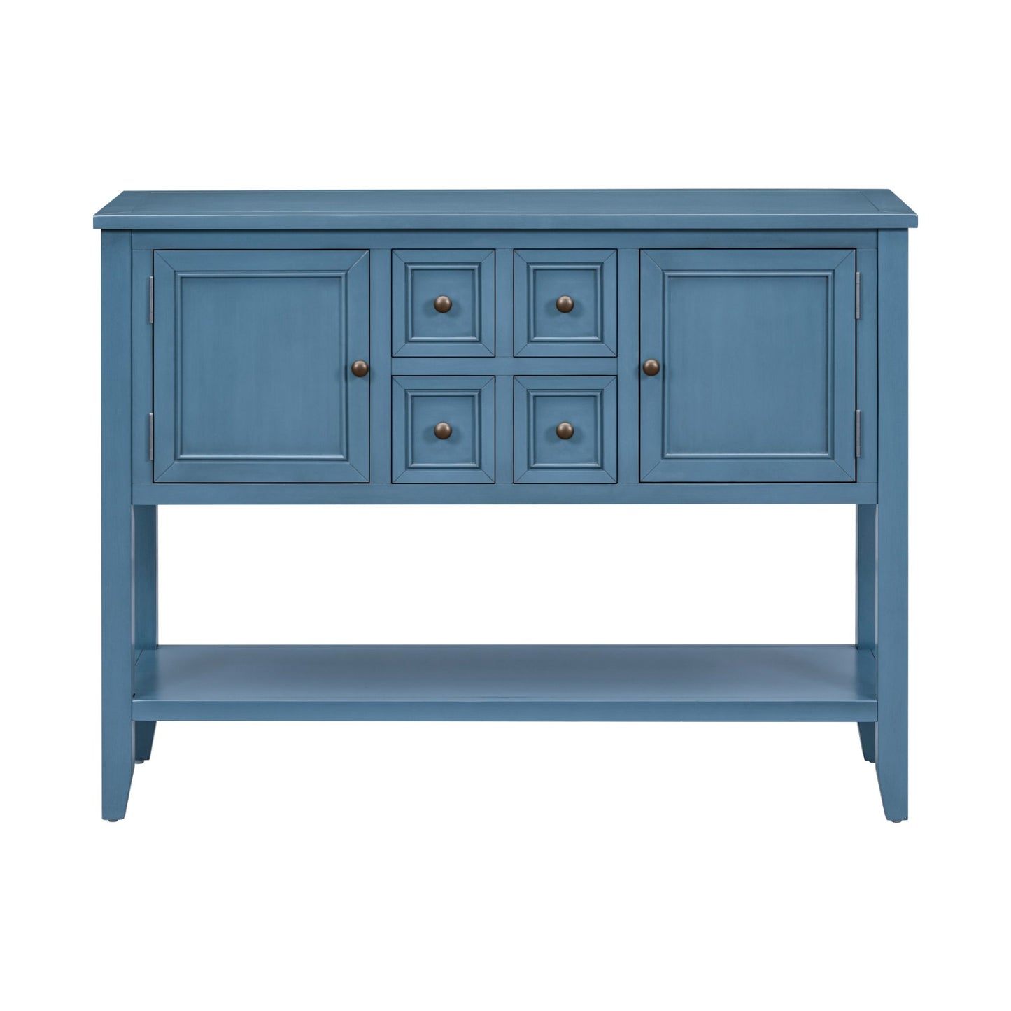 TREXM Cambridge Series Ample Storage Vintage Console Table with Four Small Drawers and Bottom Shelf for Living Rooms, Entrances and Kitchens (Light Navy, OLD SKU: WF190263AAH)