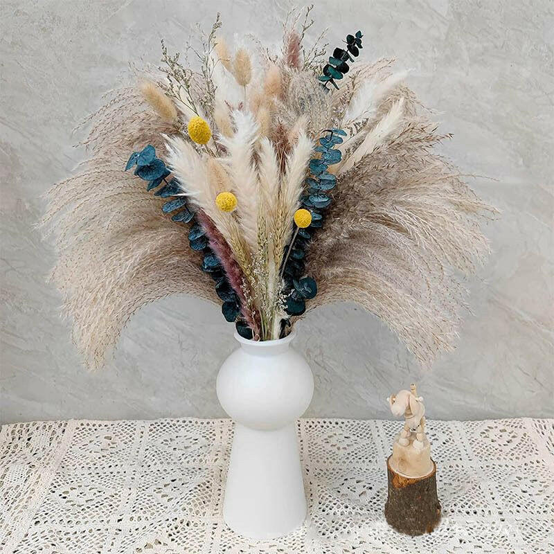 Phragmites Dried Flowers Bouquet Long Bouquet Reed Dried Natural Dried Pampa Grass Bouquet Home Wedding Living Room Decoration