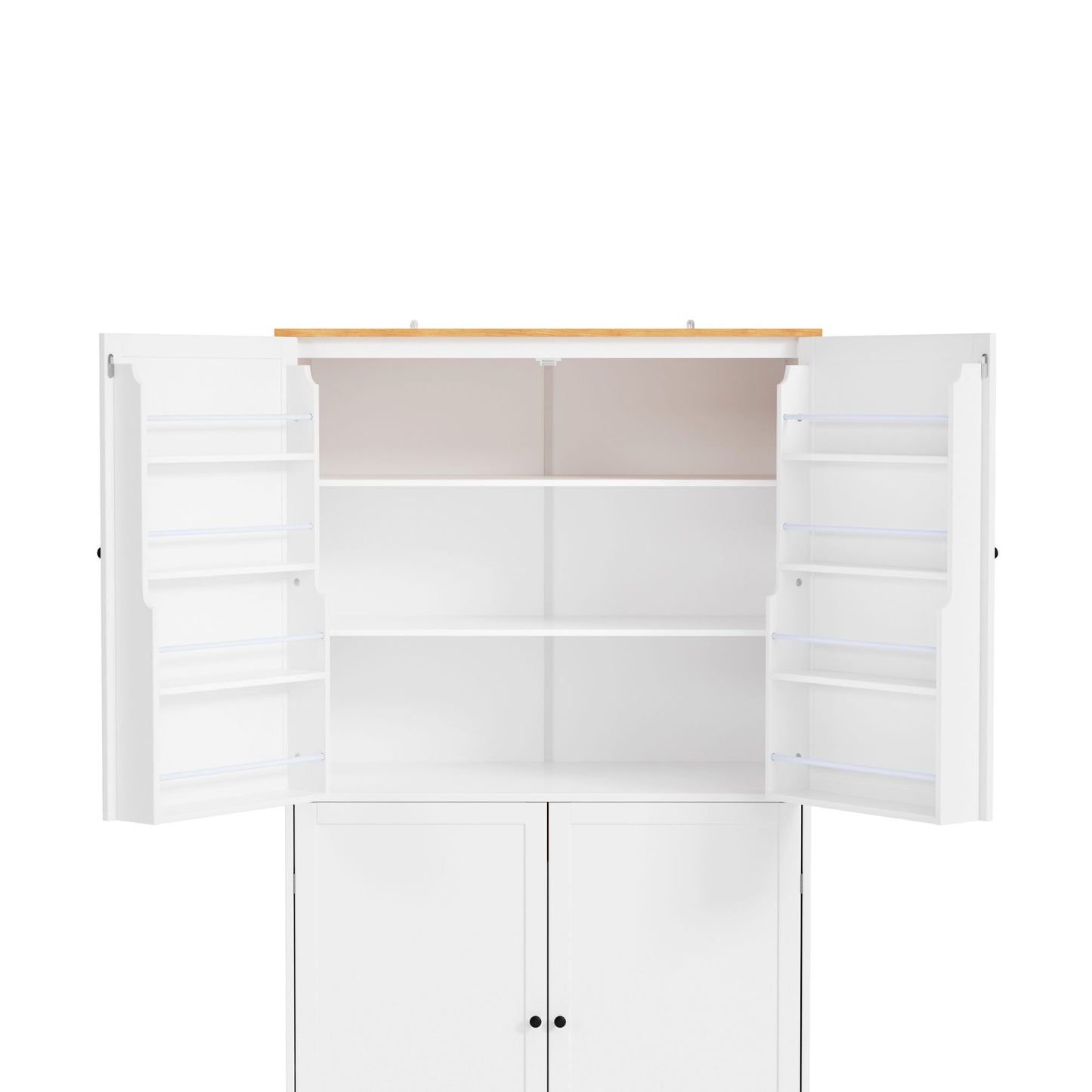 TOPMAX 40.2x20x71.3inch High Freestanding Kitchen Pantry Large Storage Cabinet with 2 Drawers, 8 Door Shelves for Kitchen, Dining Room,White