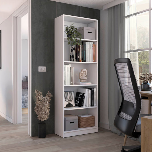 Home 4 Shelves Bookcase with Multi-Tiered Storage -White -Office