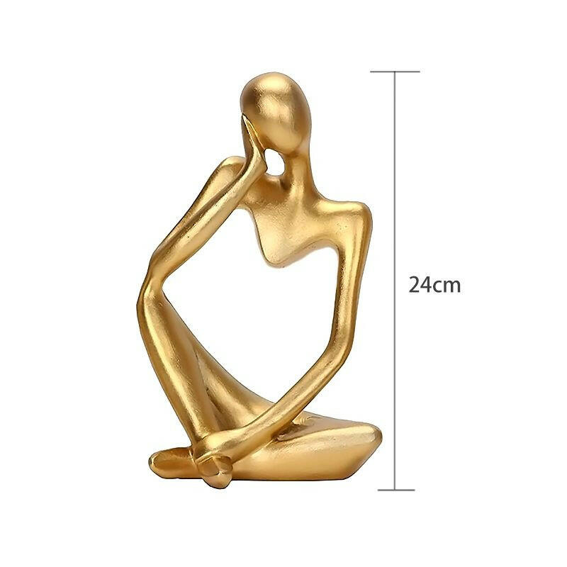 Nordic Abstract Figures Home Decoration Accessories Sculptures Living Room Study Decor Gold Humanoid Resin Embellishment Statues