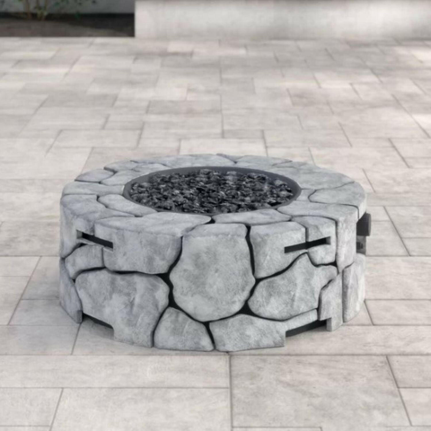 9'' H x 28'' W Fiber Reinforced Concrete Outdoor Fire pit.