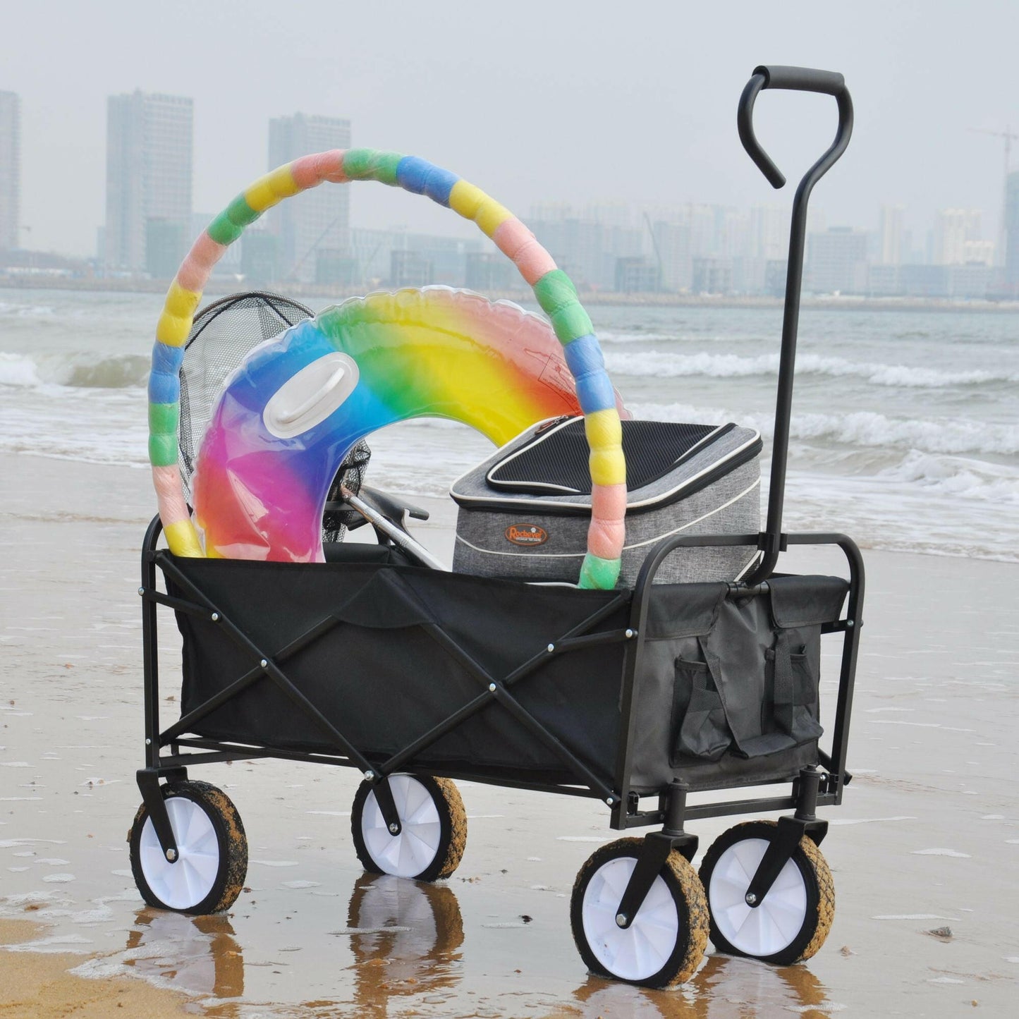 Folding Wagon Garden Shopping Beach Cart.