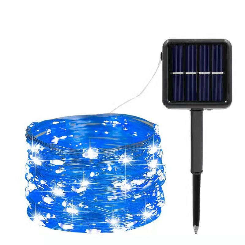 Solar Christmas String Lights; 33ft 100 LED Solar 8 Modes Outdoor Waterproof String Lights For Christmas Tree Garden Decoration (multi-color).