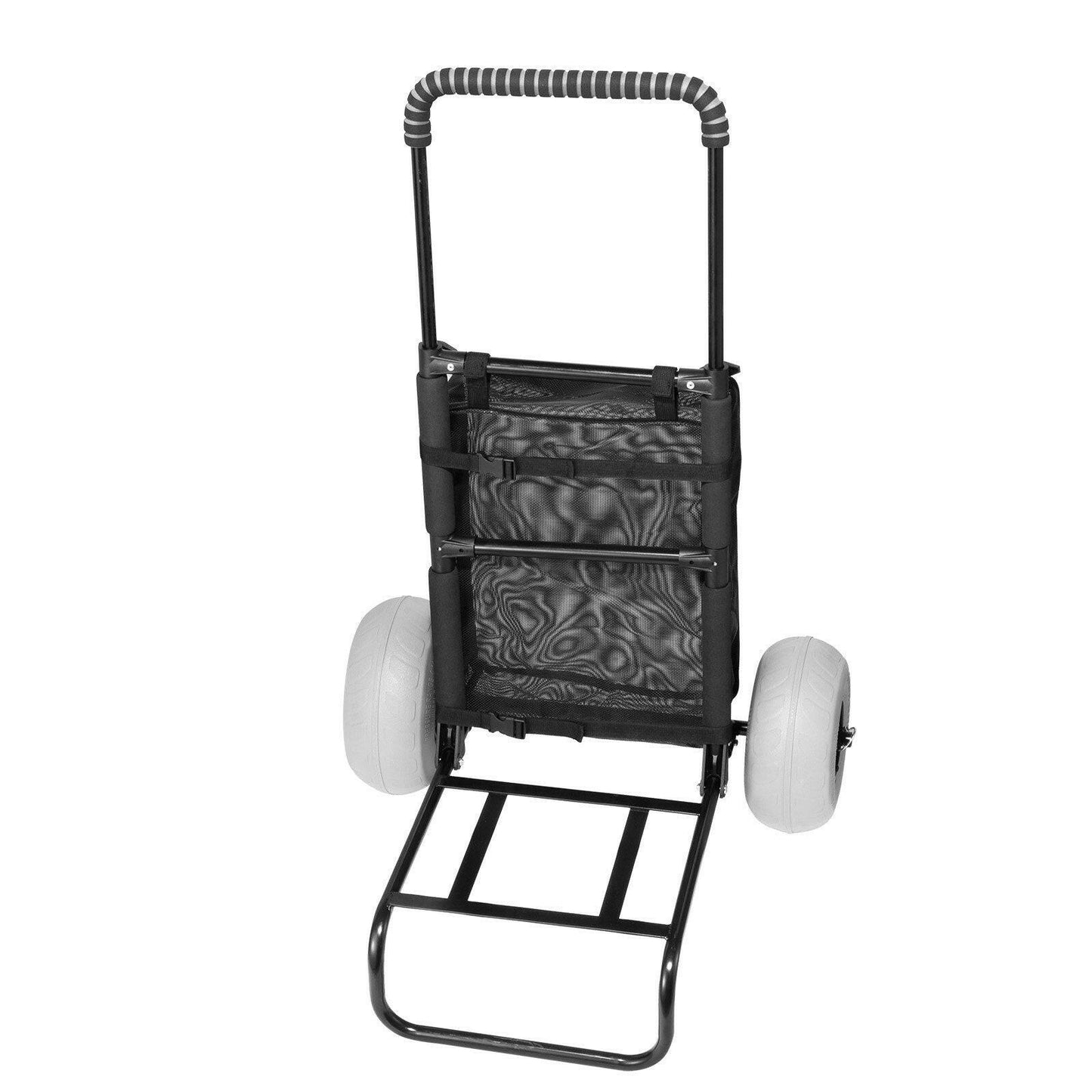 VEVOR Beach Dolly with Big Wheels for Sand, 20.1" x 14.6" Cargo Deck, w/ 9" Balloon Wheels, 165LBS Loading Capacity Folding Sand Cart & 27.2" to 44.9" Adjustable Height, Heavy Duty Cart for Beach.